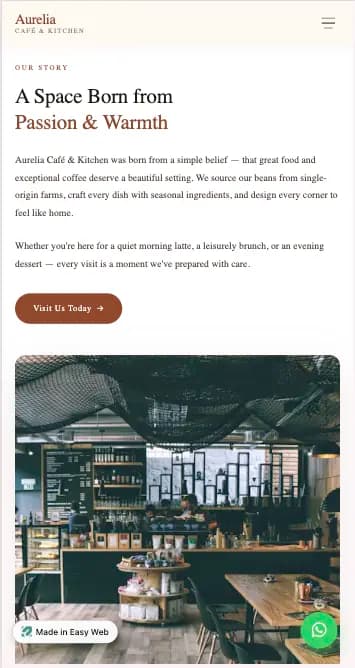 Contoh website portofolio versi mobile
