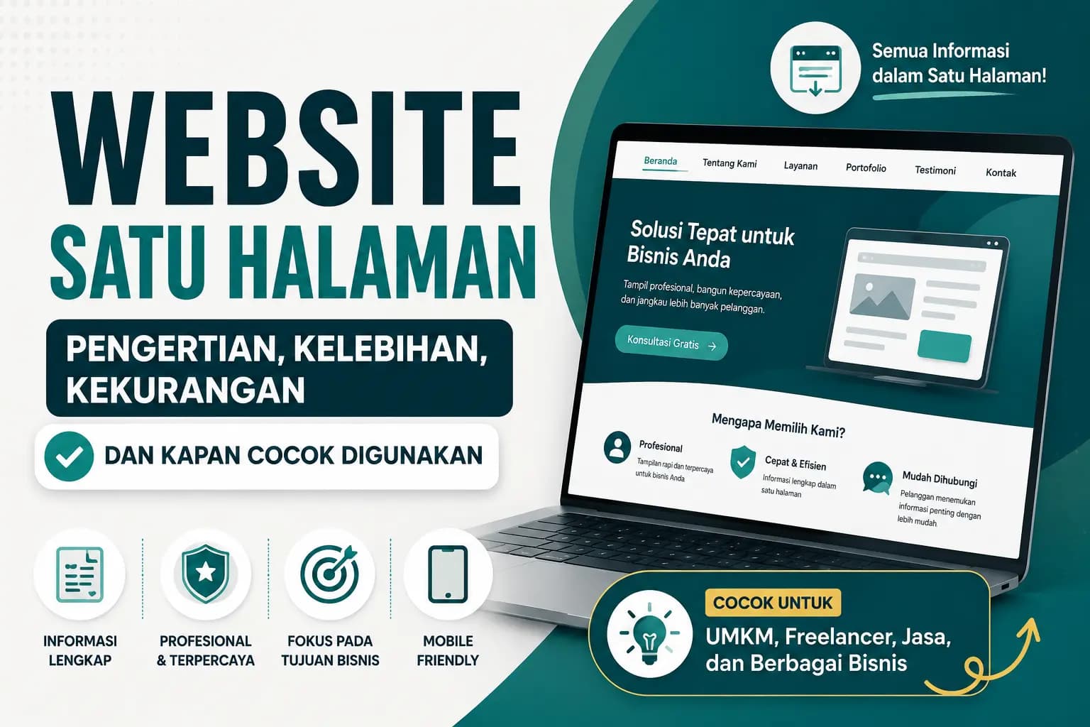 Website Satu Halaman: Pengertian, Kelebihan, Kekurangan, dan Kapan Cocok Digunakan